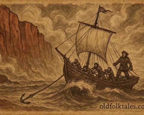 A ship with a dragging anchor, Maritime folklore from Prince Edward Island.