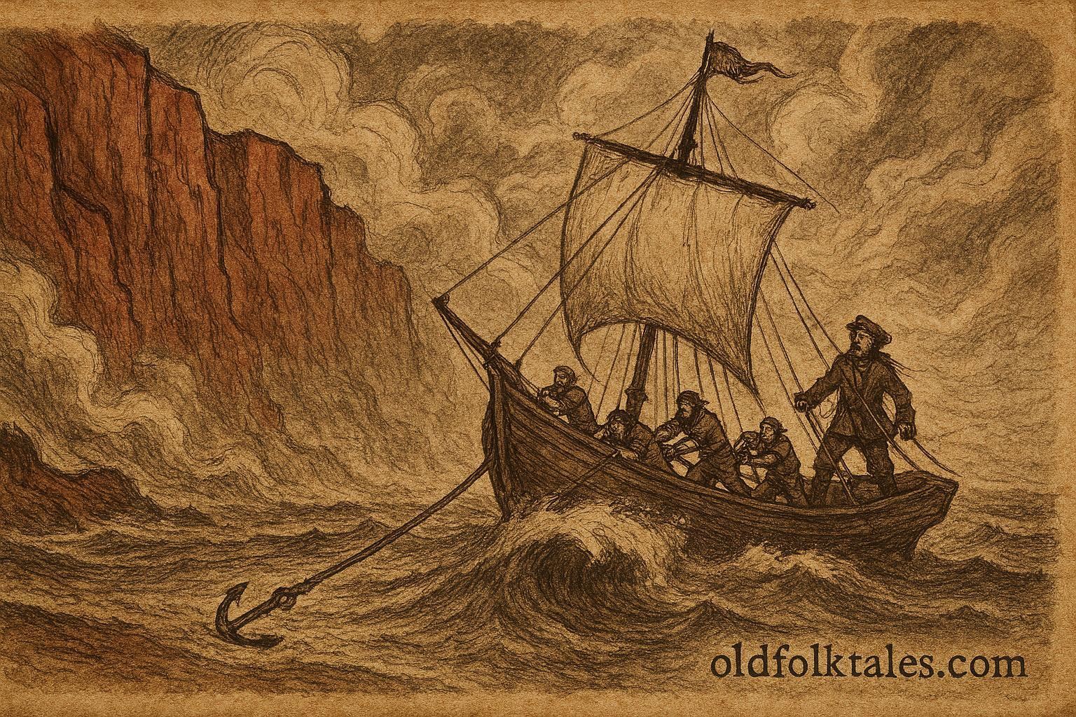 A ship with a dragging anchor, Maritime folklore from Prince Edward Island.