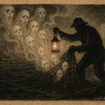 A haunted fishing net pulling ghostly voices from the sea, Newfoundland folklore.