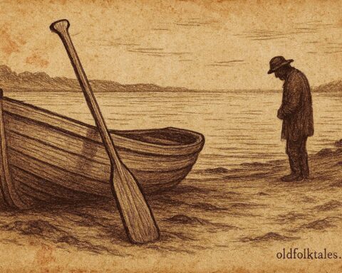 A stained oar by the sea, Newfoundland folklore about memory and redemption.