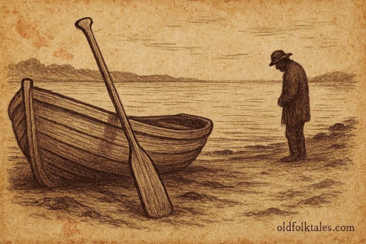 A stained oar by the sea, Newfoundland folklore about memory and redemption.