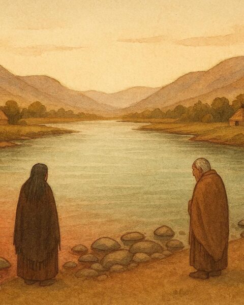 A sacred river witnessing justice and memory in Mixtec folklore from Oaxaca.