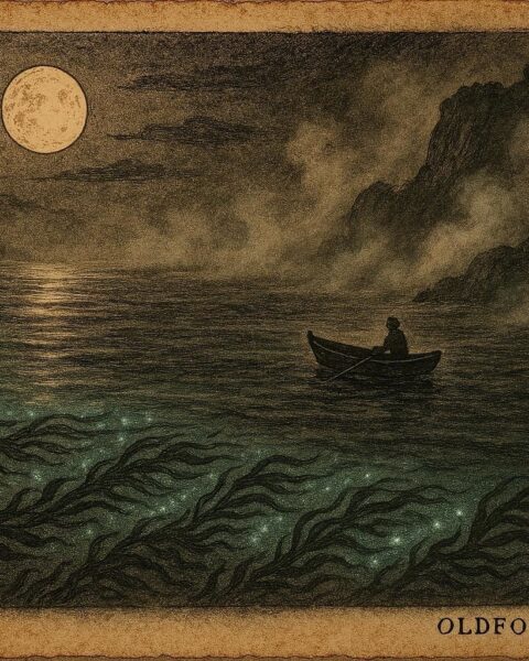 A boat guided by glowing kelp, Maritime folklore, Nova Scotia.