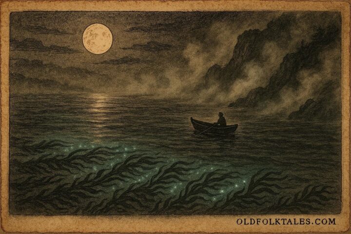 A boat guided by glowing kelp, Maritime folklore, Nova Scotia.