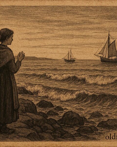 A woman observing wave patterns, Maritime folklore from Nova Scotia.