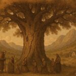 A scarred tree recording history, Zapotec folklore, Oaxaca.