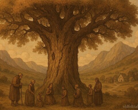 A scarred tree recording history, Zapotec folklore, Oaxaca.