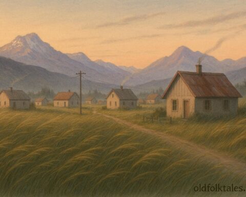 A quiet village touched by a whispering wind, Mapuche folklore from Patagonia.